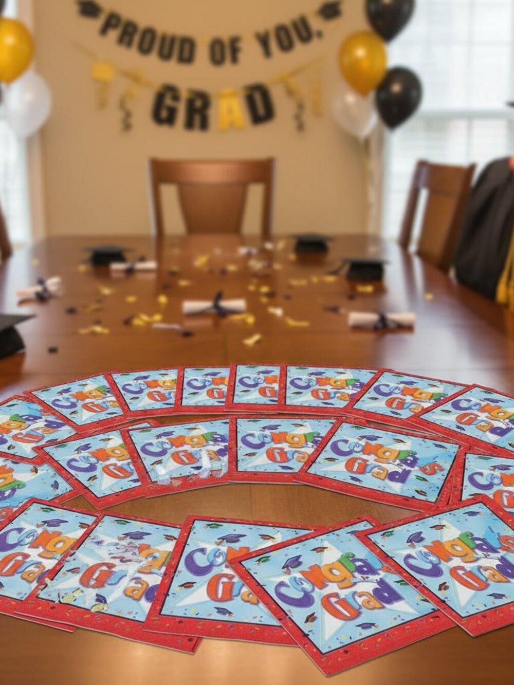 Unique Congrats Grad Paper Napkins 20ct Graduation Party Supplies Multi-Color